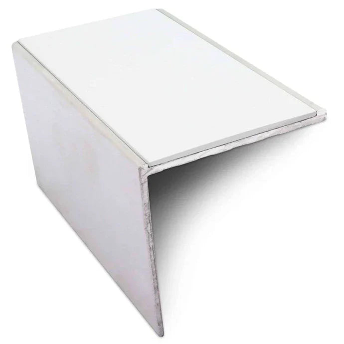 56 x 55mm Straight Edge Aluminium Stair Nosing with PVC Non Slip Insert for Vinyl, LVT & Carpet