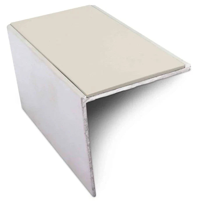 56 x 55mm Straight Edge Aluminium Stair Nosing with PVC Non Slip Insert for Vinyl, LVT & Carpet