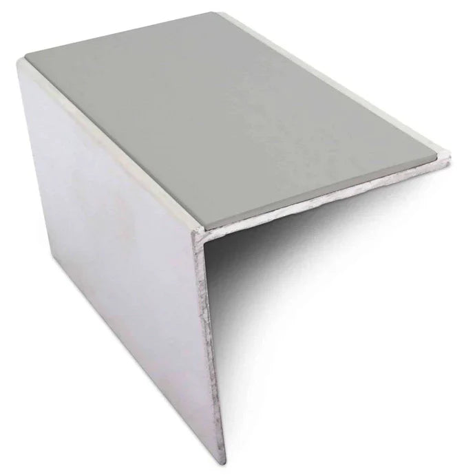 56 x 55mm Straight Edge Aluminium Stair Nosing with PVC Non Slip Insert for Vinyl, LVT & Carpet