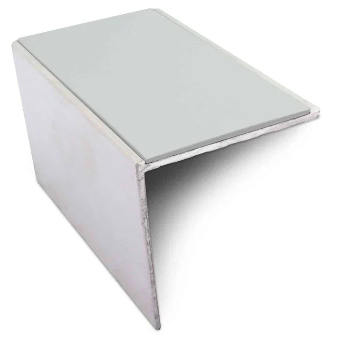 56 x 55mm Straight Edge Aluminium Stair Nosing with PVC Non Slip Insert for Vinyl, LVT & Carpet