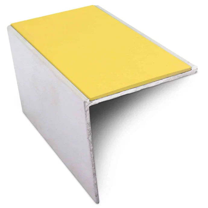 56 x 55mm Straight Edge Aluminium Stair Nosing with PVC Non Slip Insert for Vinyl, LVT & Carpet
