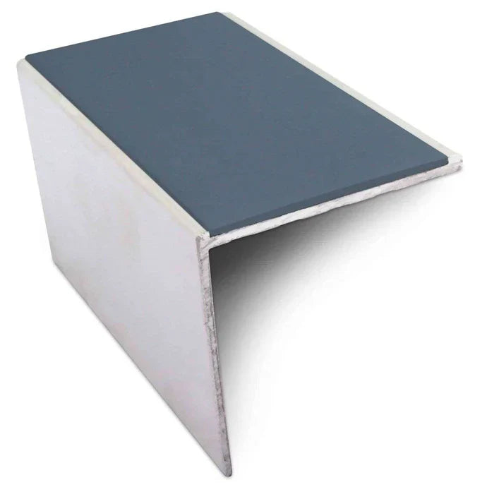 56 x 55mm Straight Edge Aluminium Stair Nosing with PVC Non Slip Insert for Vinyl, LVT & Carpet