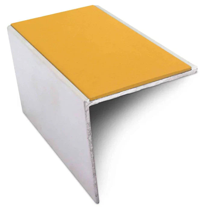56 x 55mm Straight Edge Aluminium Stair Nosing with PVC Non Slip Insert for Vinyl, LVT & Carpet