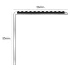 56 x 55mm Straight Edge Aluminium Stair Nosing with Tredsafe PVC Grip Insert