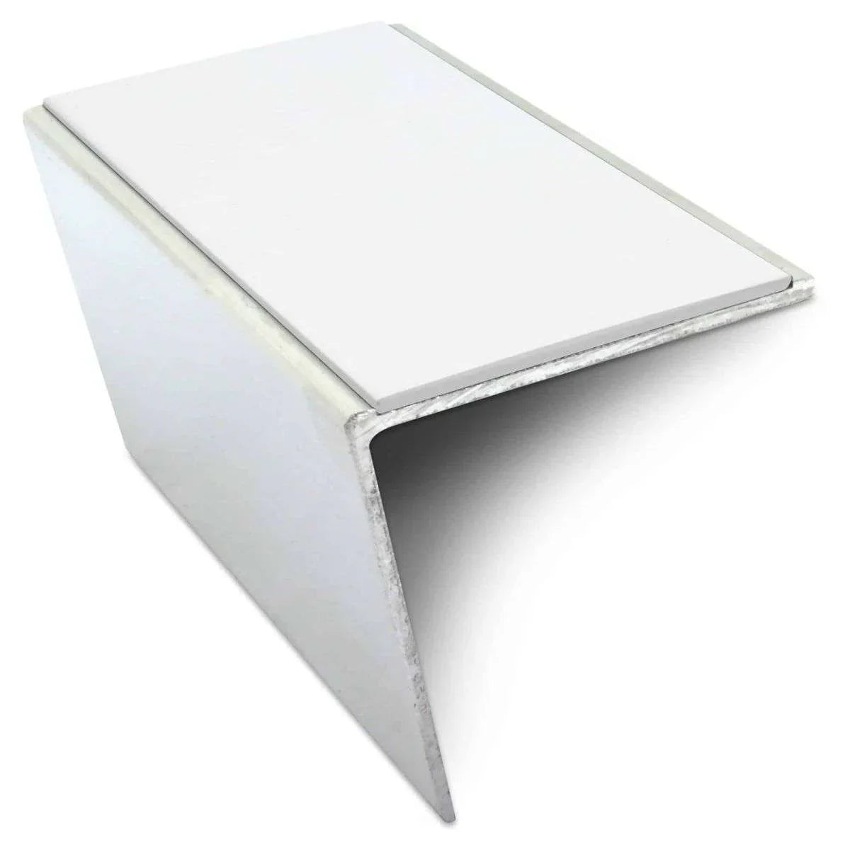Rakeback Stair Nosing 57 x 55mm in 3mm Aluminium with Single Tredsafe PVC Non Slip Insert