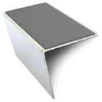 Rakeback Stair Nosing 57 x 55mm in 3mm Aluminium with Single Tredsafe PVC Non Slip Insert
