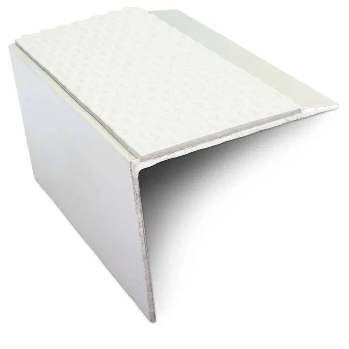 67 x 55mm Aluminium Stair Nosing - Tredsafe PVC Non Slip Insert for Vinyl, LVT & Laminate