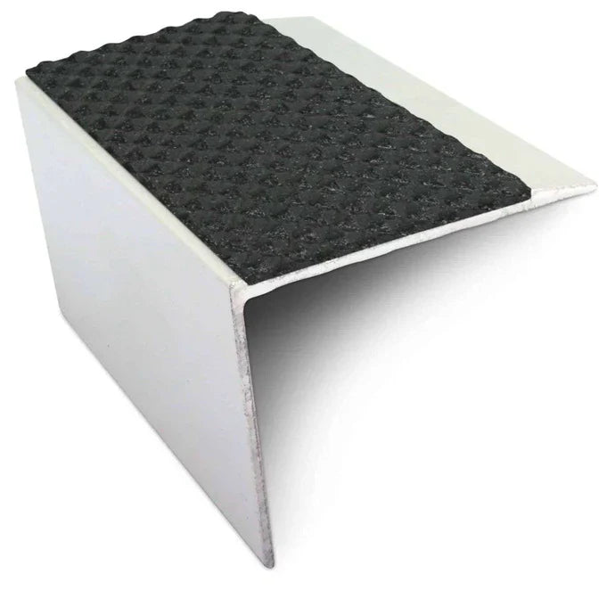 67 x 55mm Aluminium Stair Nosing - Tredsafe PVC Non Slip Insert for Vinyl, LVT & Laminate