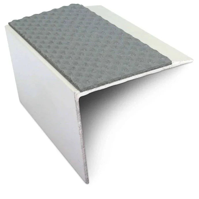 67 x 55mm Aluminium Stair Nosing - Tredsafe PVC Non Slip Insert for Vinyl, LVT & Laminate