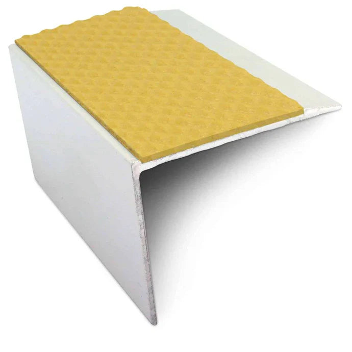 67 x 55mm Aluminium Stair Nosing - Tredsafe PVC Non Slip Insert for Vinyl, LVT & Laminate