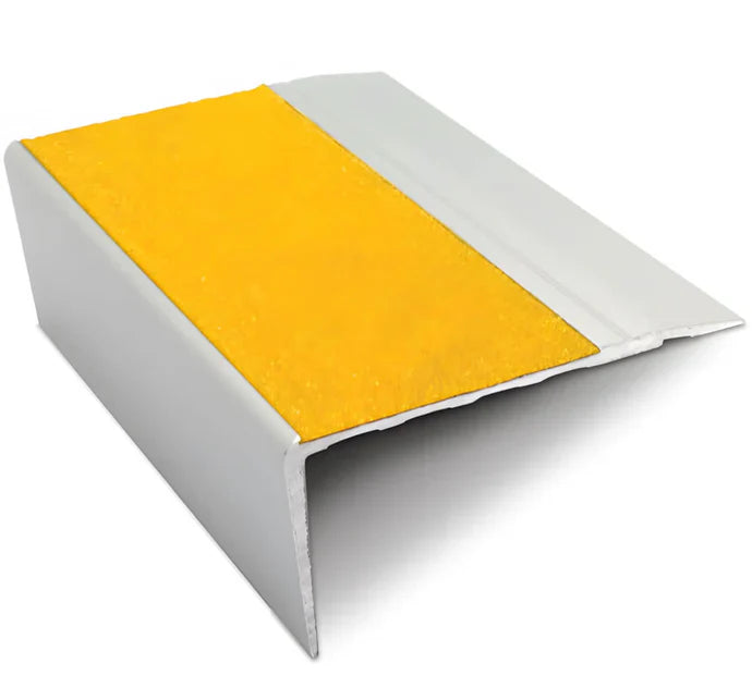 68 x 33mm Anodised Aluminium Stair Nosing with Silicone Carbide Anti Slip Insert for Indoor and Outdoor Steps