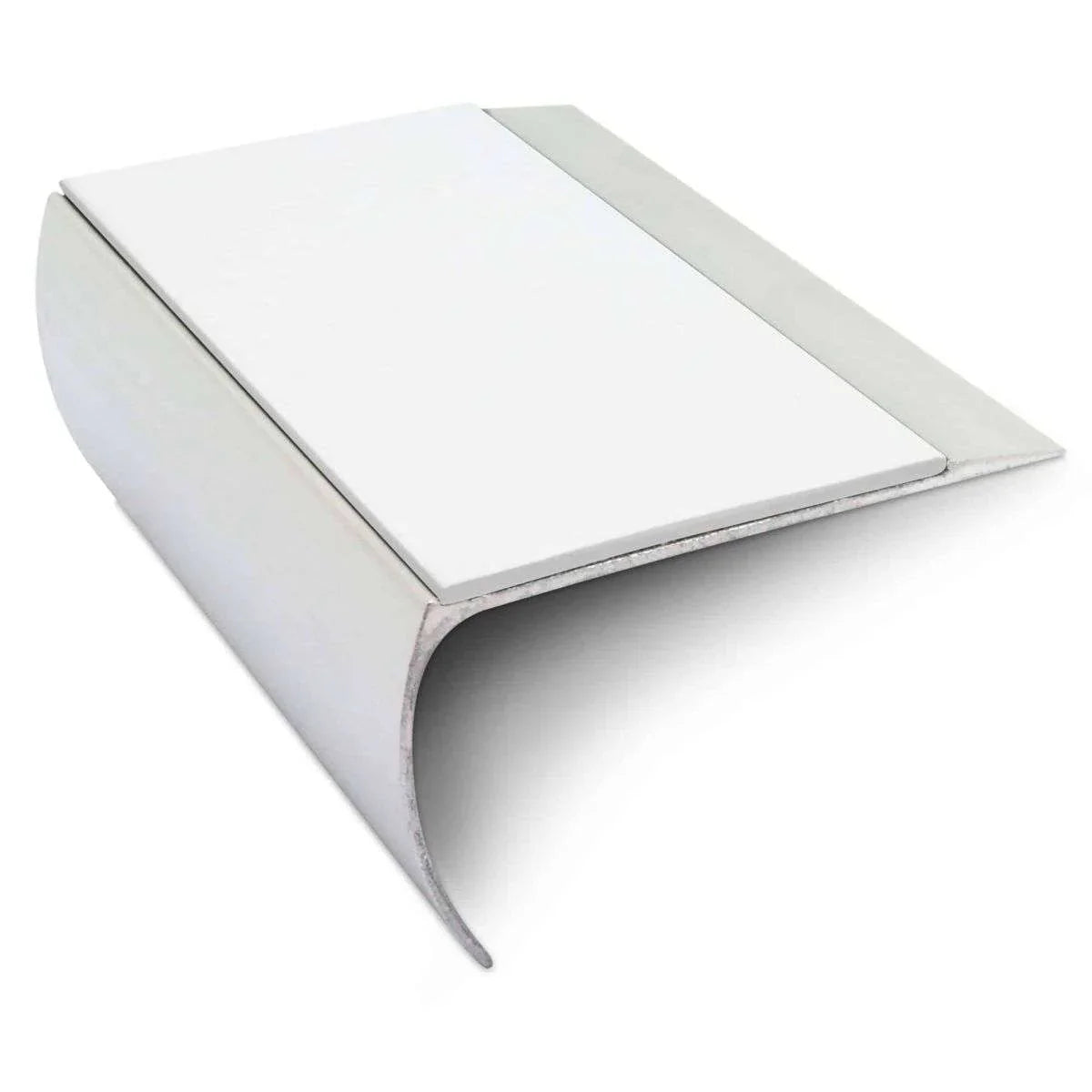 Bullnose Aluminium Stair Nosing 69 × 40mm with Ramped Tread and Non-Slip PVC Insert