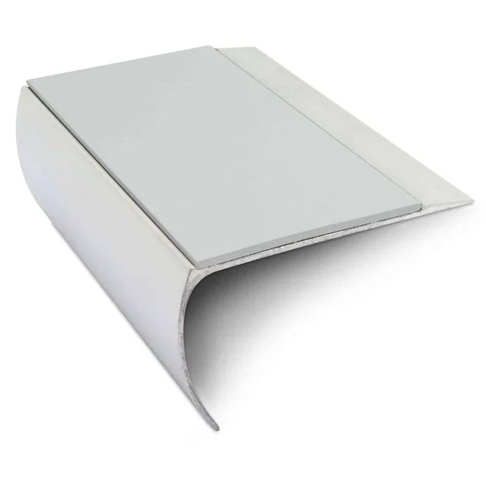 Bullnose Aluminium Stair Nosing 69 × 40mm with Ramped Tread and Non-Slip PVC Insert