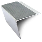 67 × 55mm Tredsafe Aluminium Stair Nosing - Rakeback Riser and Non-Slip PVC Insert