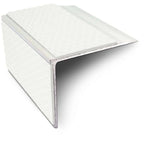 75 × 58mm Straight-Edge Stair Nosing Trim in Anodised Aluminium with Dual Tredsafe PVC Inserts