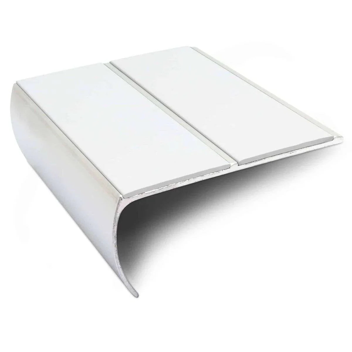 Bullnose Stair Edge Protector 87mm x 40mm with PVC Grip Insert – Non-Slip Aluminium Stair Nosing (Pre-Drilled)