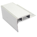 56 x 55mm Heavy-Duty Aluminium Tile-In Stair Nosing with Tredsafe Non-Slip PVC Insert