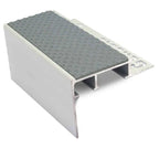 56 x 55mm Heavy-Duty Aluminium Tile-In Stair Nosing with Tredsafe Non-Slip PVC Insert