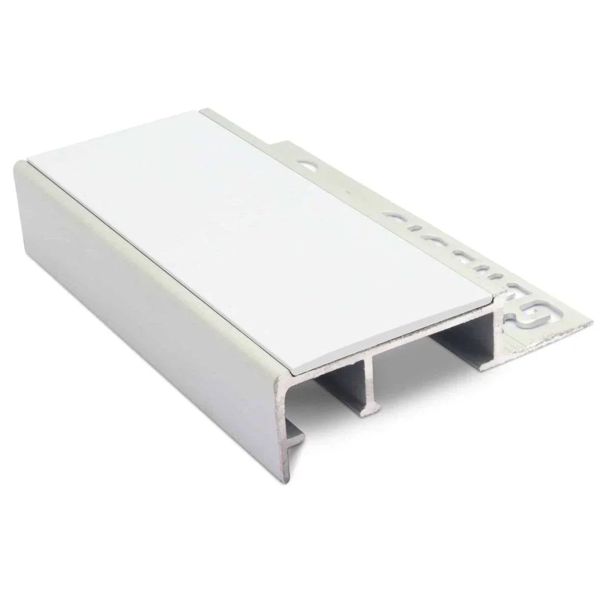 2.8m Slimline Aluminium Tile-In Stair Nosing 45 x 20mm with PVC Insert – 10mm or 12.5mm