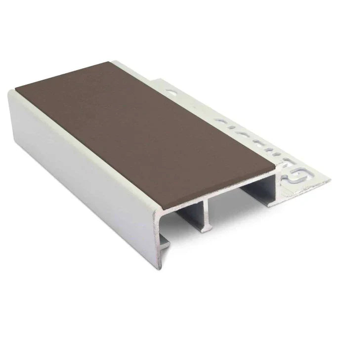 2.8m Slimline Aluminium Tile-In Stair Nosing 45 x 20mm with PVC Insert – 10mm or 12.5mm