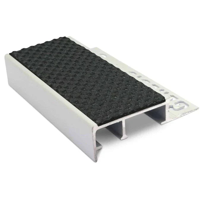 45 x 20mm Aluminium Slimline Tile-In Stair Nosing with Tredsafe Non-Slip Insert