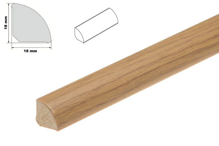 18mm UPVC Quadrant Corner Trim – 1m or 2.5m Length for Skirting, Windows & Worktop Edges