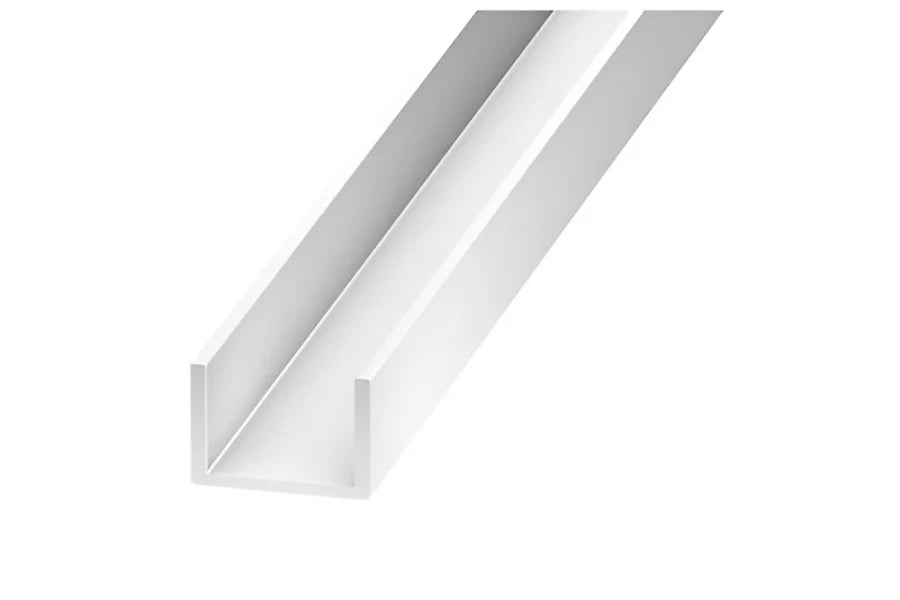White PVC U-Channel Edge Trim 1000mm – Rigid Board & Panel Protector Strip