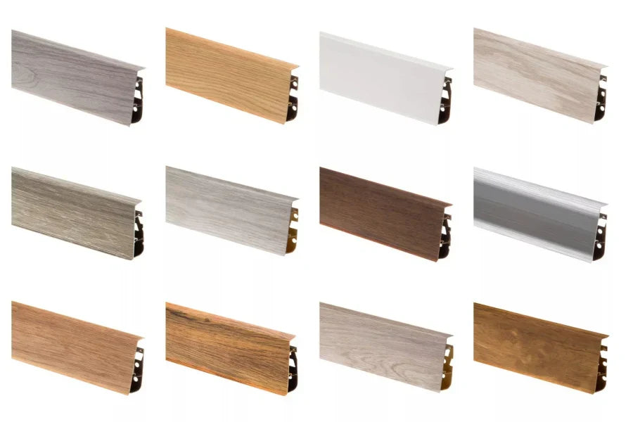 75mm PVC Skirting Board Cable Cover, 2500mm Flexible-Edge Wall Trim in Wood Effect Finishes