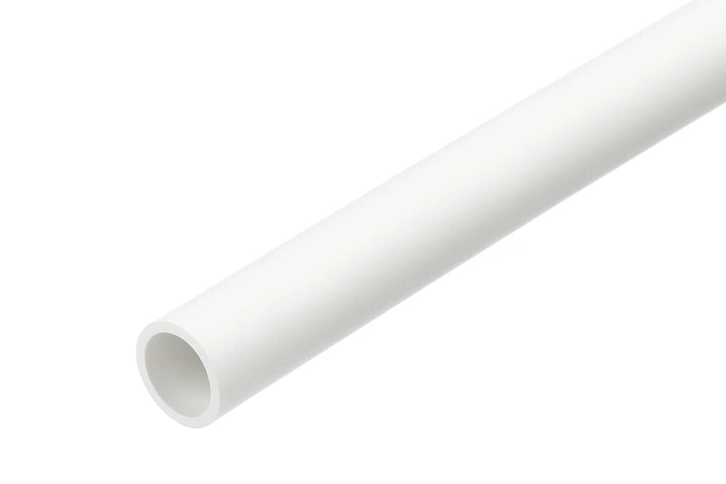 Smooth White PVC Tube, 1m Length — Round Plastic Pipe in 7mm, 10mm or 12mm Outer Diameter
