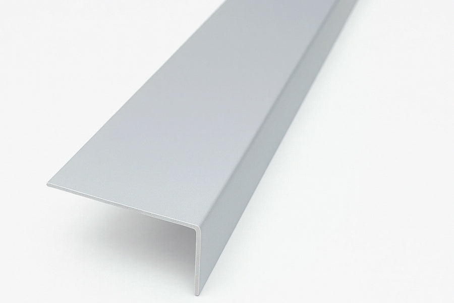 Light Grey PVC Corner Trim for 90° Edges – Equal & Unequal Angle Profiles, 1m & 2.48m