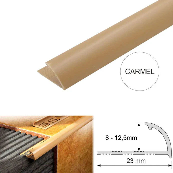 PVC Quadrant Tile Edge Trim 2.5m – Rounded Corner & Tile Finishing Profile (5–12mm)