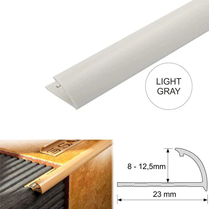 PVC Quadrant Tile Edge Trim 2.5m – Rounded Corner & Tile Finishing Profile (5–12mm)