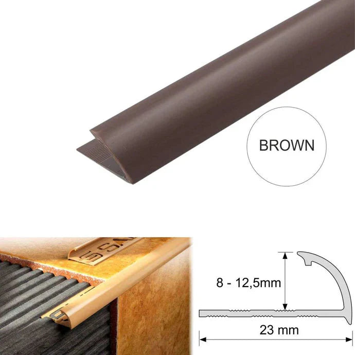 PVC Quadrant Tile Edge Trim 2.5m – Rounded Corner & Tile Finishing Profile (5–12mm)