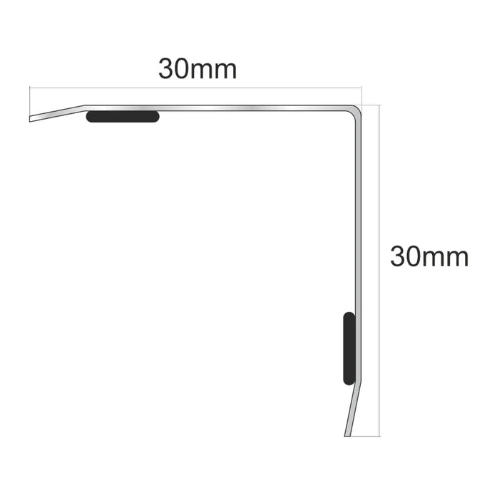 Self Adhesive Stainless Steel Corner Guard 30×30mm – Bevelled Wall Edge Protector