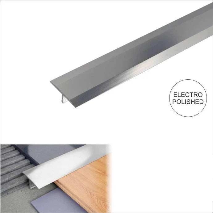 26mm Aluminium T-Bar Floor Transition Profile for Tile & Hard Surface Joins