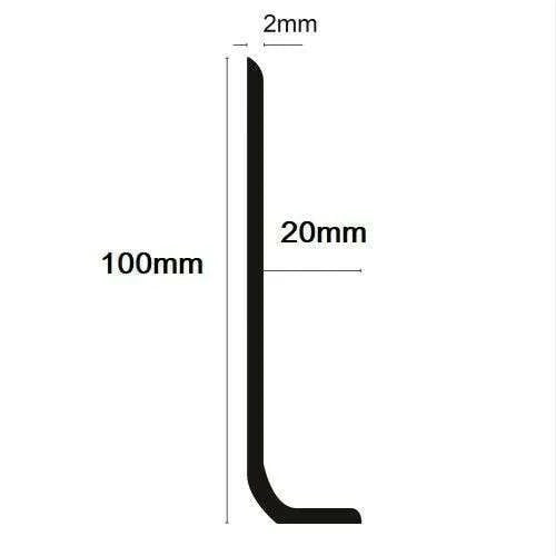 Flexible PVC Sit-On Skirting Angle 100×20mm – 15m Floor to Wall Cove Trim
