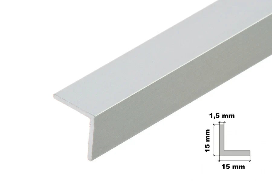 1m Anodised Aluminium Angle Corner in Silver or Gold – Equal-Angle Edge Trim