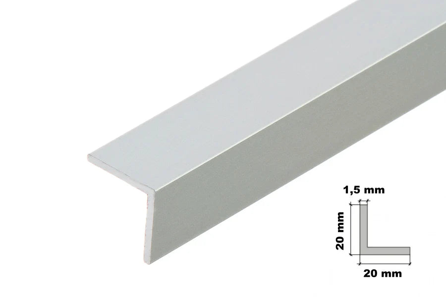 1m Anodised Aluminium Angle Corner in Silver or Gold – Equal-Angle Edge Trim
