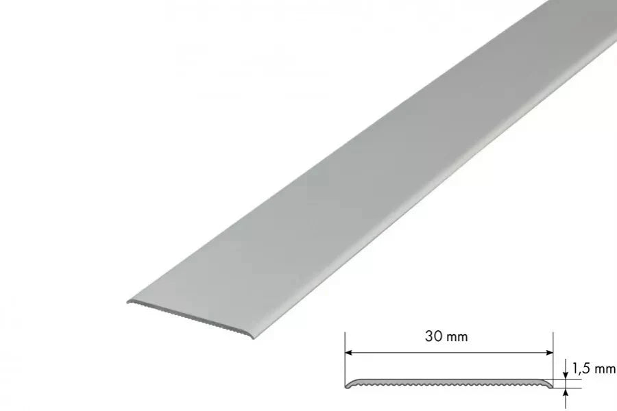 30mm Self-Adhesive Aluminium Threshold Strip (930mm) – Anodised Finish Floor Transition Trim