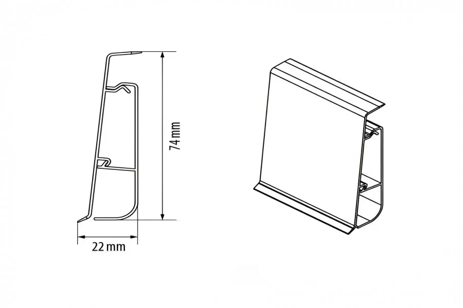 75mm PVC Skirting Board Cable Cover, 2500mm Flexible-Edge Wall Trim in Wood Effect Finishes