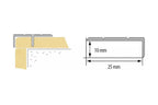 1m Aluminium Stair Nosing with Grooved Anti-Slip Surface – 25mm x 10mm