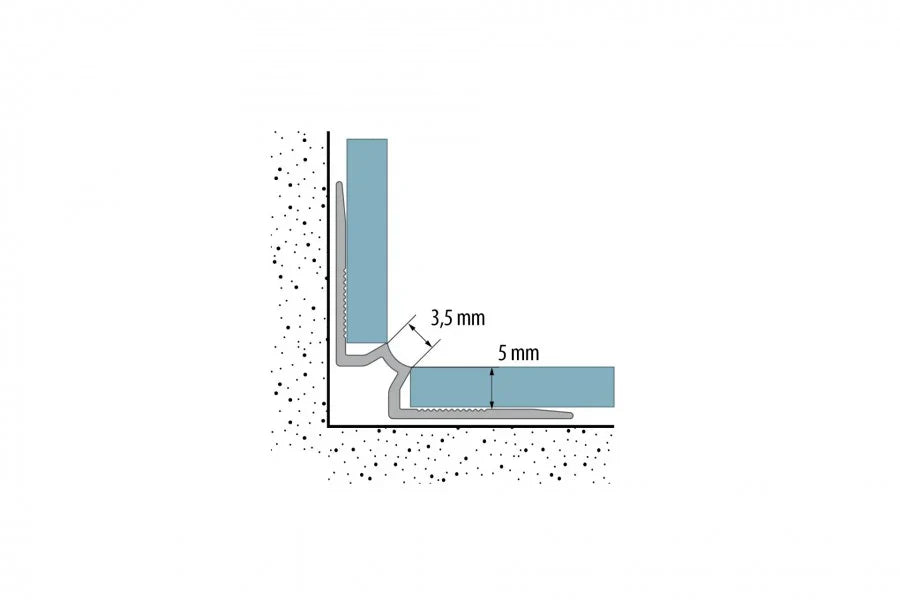 Silver Inner Corner Aluminium Stair Trim for 5mm LVT – Clean Finish Edge Profile