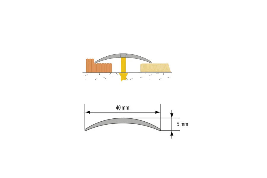 40mm Anodised Aluminium Door Threshold Strip for Floor Transitions (1m or 2m)