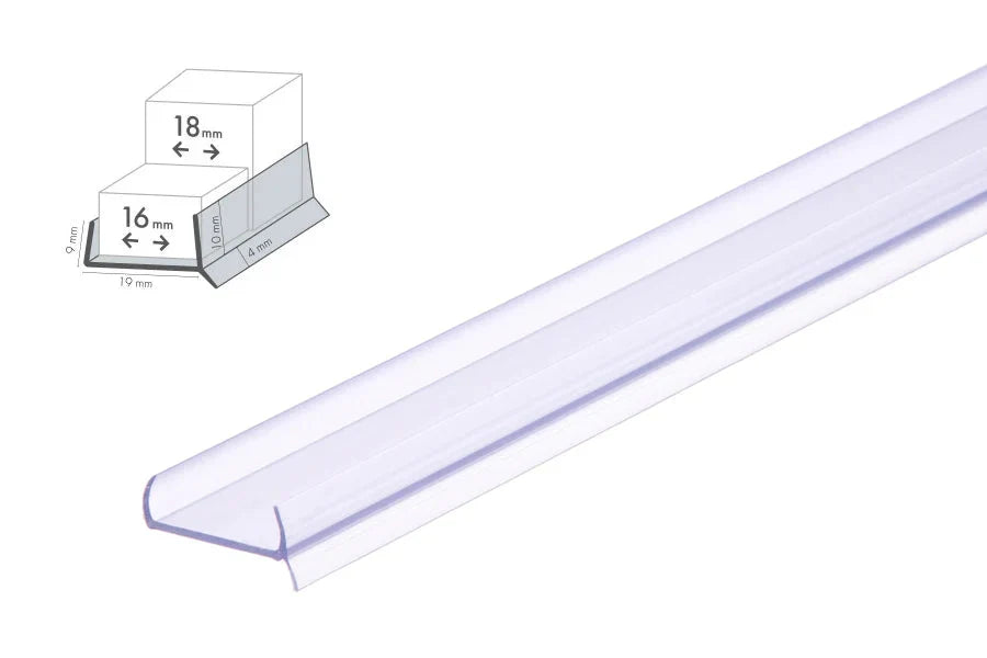 Clear PVC Plinth Sealing Strip for 16mm–18mm Kickboards