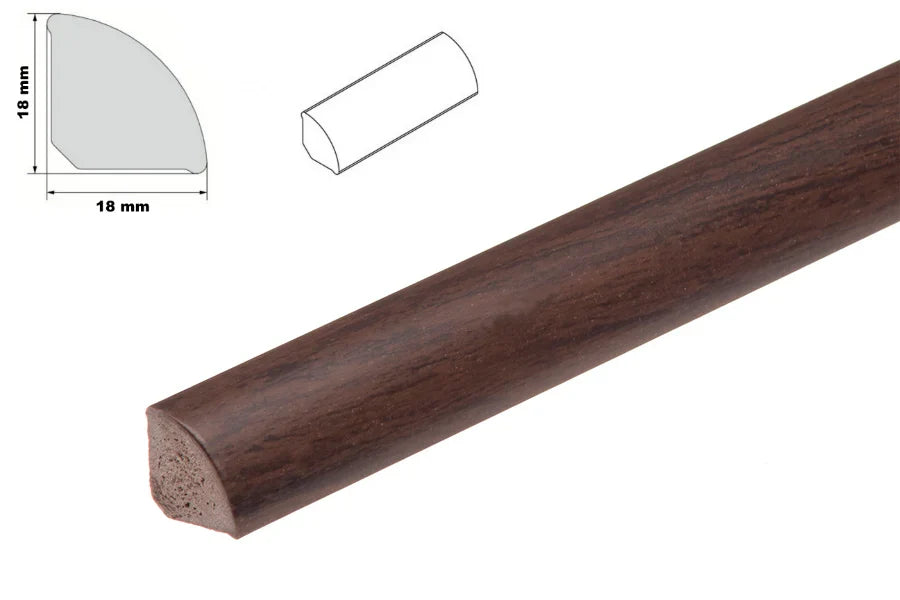 18mm UPVC Quadrant Corner Trim – 1m or 2.5m Length for Skirting, Windows & Worktop Edges