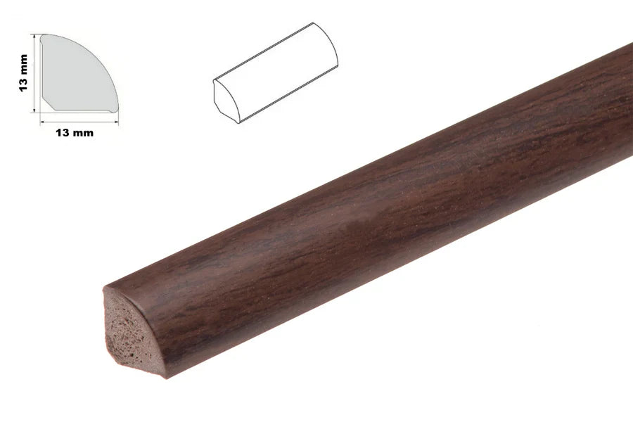 13mm UPVC Scotia Quadrant Trim, 1m or 2.5m Skirting Edge Beading