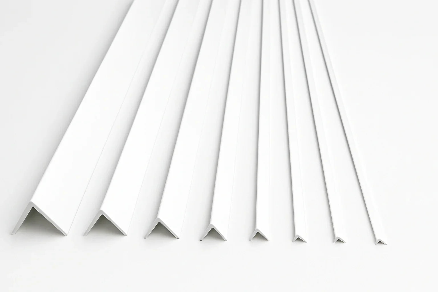 White PVC Corner Trim for Internal & External 90° Edges – Multiple Sizes, 1m and 2.48m