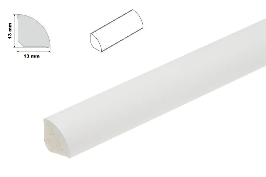 13mm UPVC Quadrant Beading Trim – 1m or 2.5m Length, Corner Finish Moulding