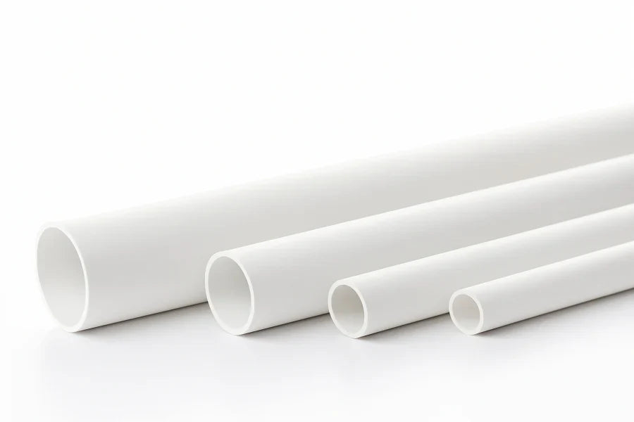 Smooth White PVC Tube, 1m Length — Round Plastic Pipe in 7mm, 10mm or 12mm Outer Diameter