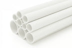 Smooth White PVC Tube, 1m Length — Round Plastic Pipe in 7mm, 10mm or 12mm Outer Diameter
